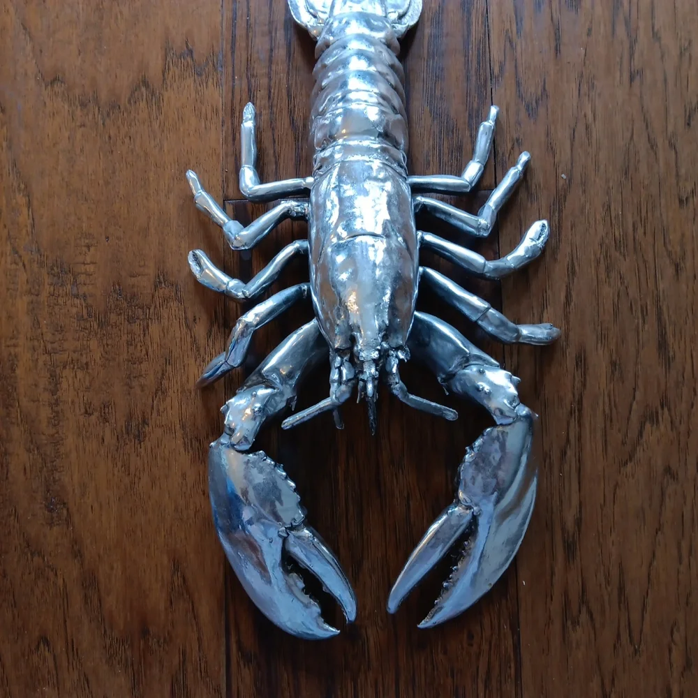 GORGEOUS Pair of Z Gallerie Metal Lobster & Crab Sculptures.